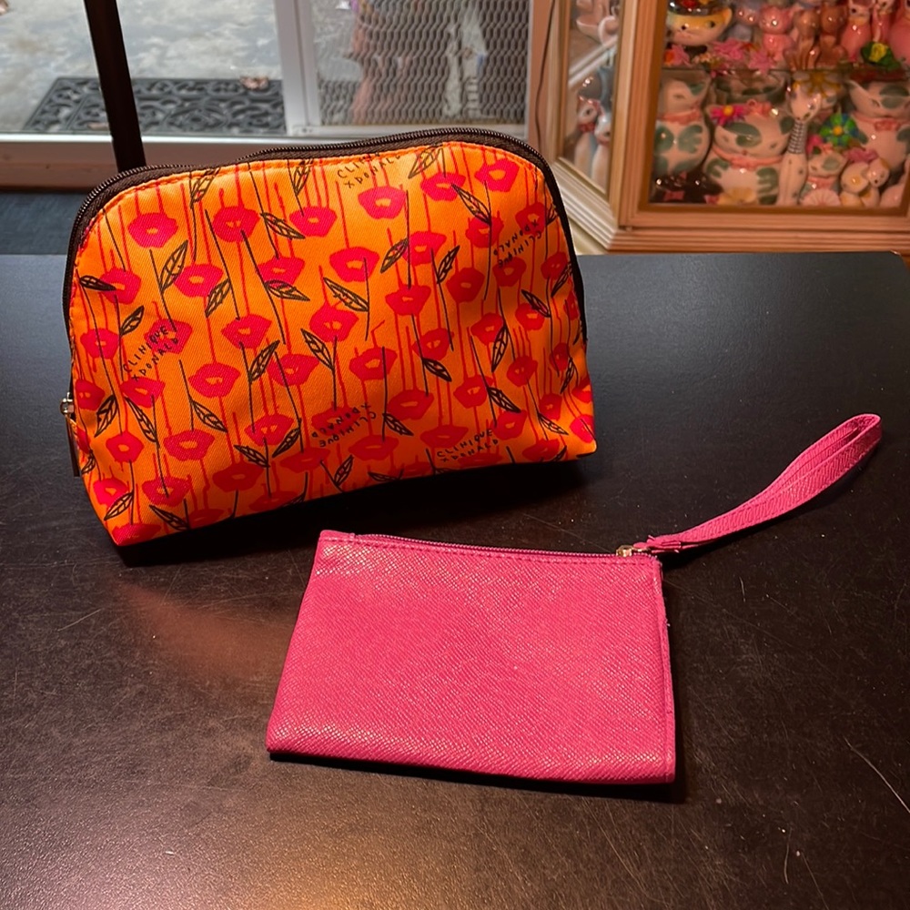 Clinique XDonald Makeup Bag & Fuchsia Coin Purse